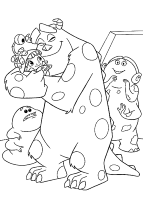 A coloring page of monsters inc
